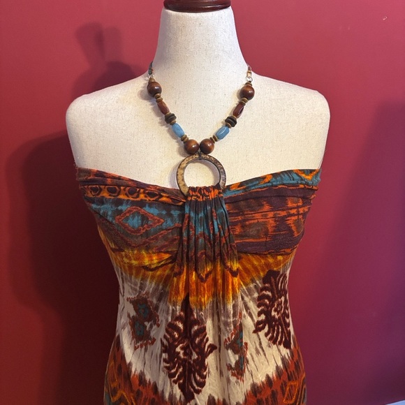 Vintage wet seal maxi dress size large strapless tribal - Picture 7 of 12